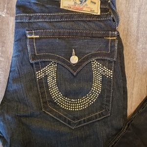 MENS TRUE RELIGION STUDDED POCKET STRAIGHT LEG 33